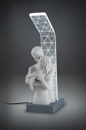Abatjour lampada da comodino a LED con scultura di innamorati - 4000k Luce Naturale Prezzo Conveniente