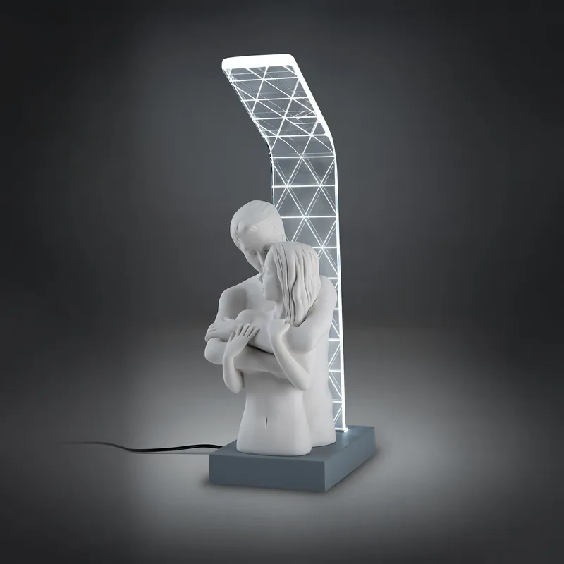 Abatjour lampada da comodino a LED con scultura di innamorati - 4000k Luce Naturale Prezzo Conveniente