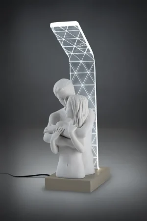 Abatjour lampada da comodino a LED con scultura di innamorati - 4000k Luce Naturale Promo Stagionale