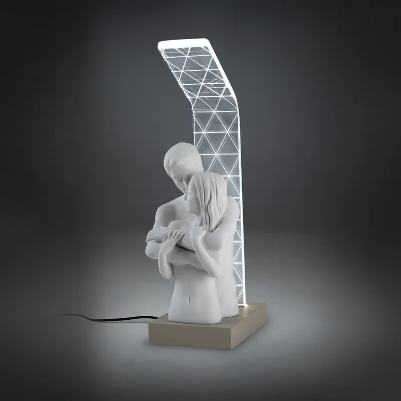 Abatjour lampada da comodino a LED con scultura di innamorati - 4000k Luce Naturale Promo Stagionale