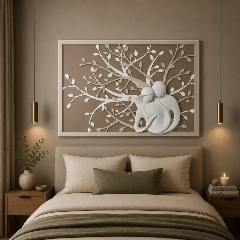 Acquista Ora Capoletto moderno di design con albero della vita in legno e la sacra famiglia