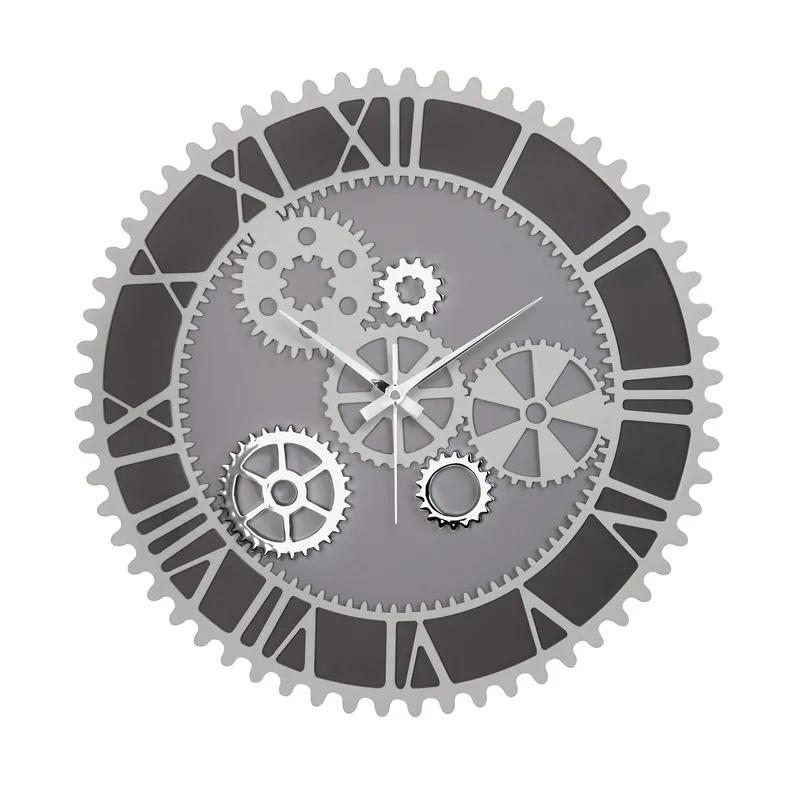 Orologio da parete in legno con ingranaggi in stile moderno Sconto
