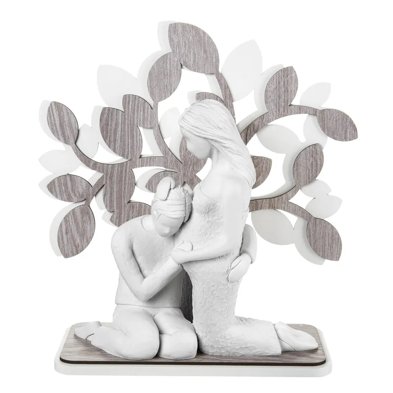 Soddisfatti O Rimborsati Scultura da tavolo in stile moderno con coppia in attesa con albero della vita