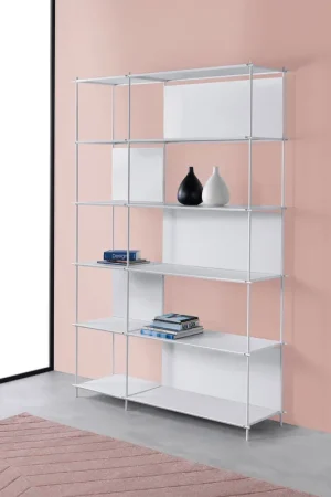 Libreria componibile in acciaio moderna con varie scaffalature a vista Bestseller