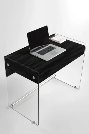Prezzo Basso Scrivania con struttura in vetro top e cassetto in legno