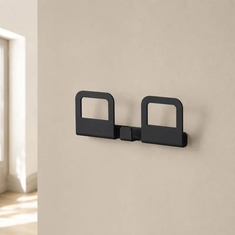 Must-Have Appendiabiti da parete per ingresso in acciaio con 2 ganci
