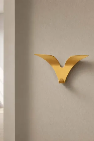 Occasione Appendiabiti da parete in acciaio con 3 ganci a forma di ali dal design moderno
