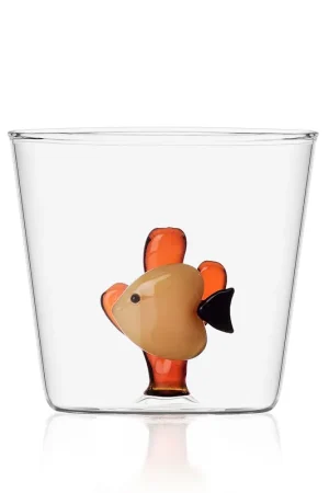 Bicchiere in vetro per aperitivi con pesciolino all‘interno Professionale