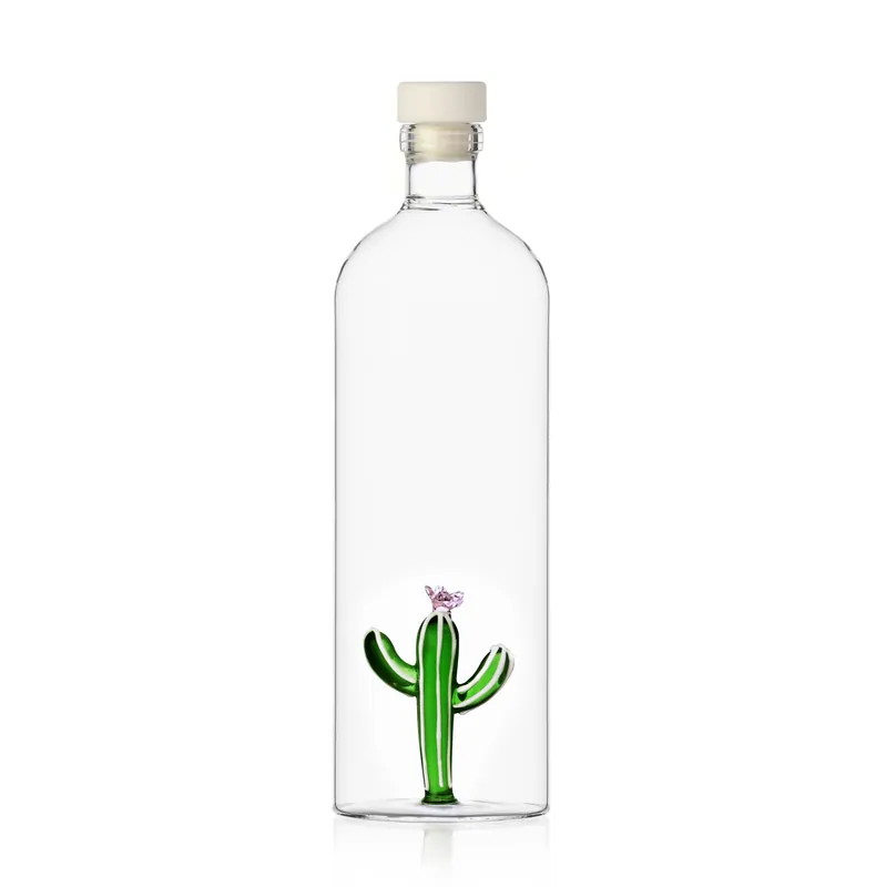 Bottiglia in vetro con decorazione interna cactus Miglior Prezzo