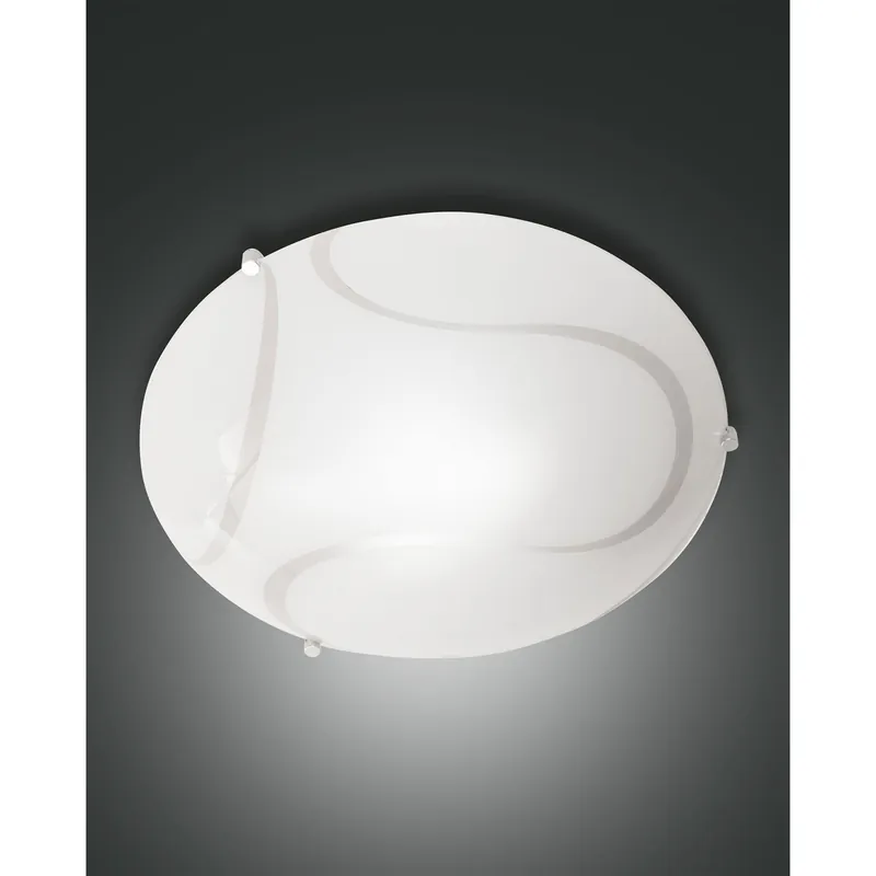 Plafoniera grande in metallo a risparmio energetico con diffusore in vetro - 40W - IP20 Prezzo Conveniente