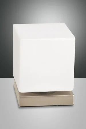 Abatjour a LED dimmerabile struttura in metallo e diffusore in vetro - 6W - Lumen 540 - 3000k Luce Calda - IP20 Prezzo Basso