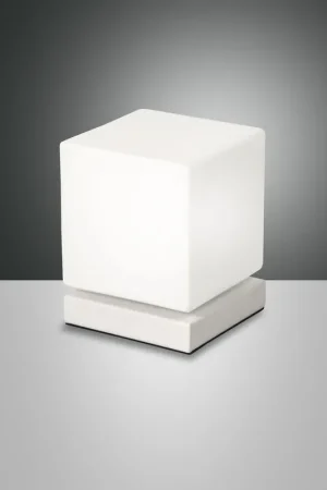 Abatjour a LED dimmerabile struttura in metallo e diffusore in vetro - 6W - Lumen 540 - 3000k Luce Calda - IP20 Professionale
