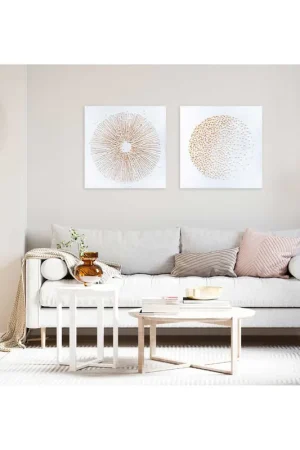 Offerta Limitata Quadro moderno astratto dipinto a mano su tela di cotone 60x60 "Oro su tela 2"