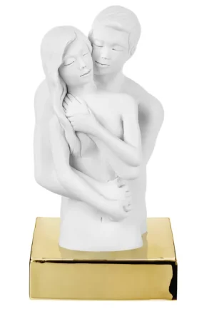 A Buon Prezzo Scultura da tavolo con base in marmorino raffigurazione innamorati