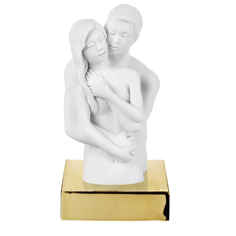 A Buon Prezzo Scultura da tavolo con base in marmorino raffigurazione innamorati