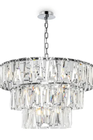 Acquista Ora Lampadario moderno con diffusori in vetro a cerchi - 40W - IP20