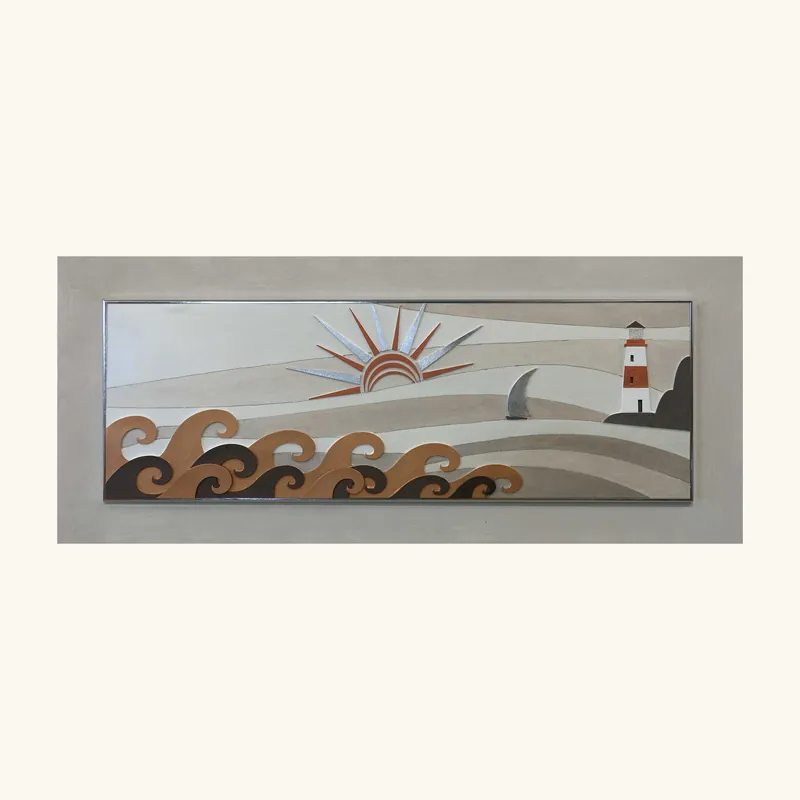 Ultima Occasione Quadro in legno con cornice in stile marinaro contemporaneo 155x65