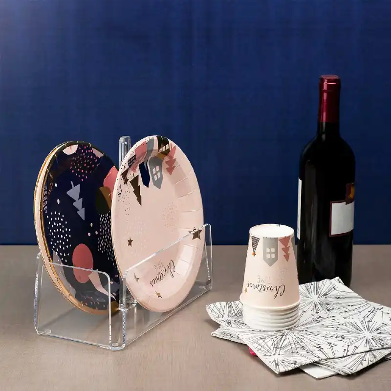 Portapiatti verticale in plexiglass moderno per piatti di plastica o carta Offerta Del Giorno