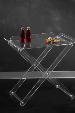 Carrello pliant tavolino pieghevole con struttura in plexiglass moderna Vendita Finale