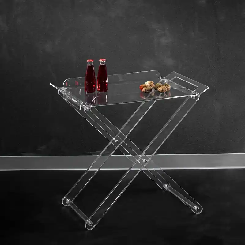 Carrello pliant tavolino pieghevole con struttura in plexiglass moderna Vendita Finale