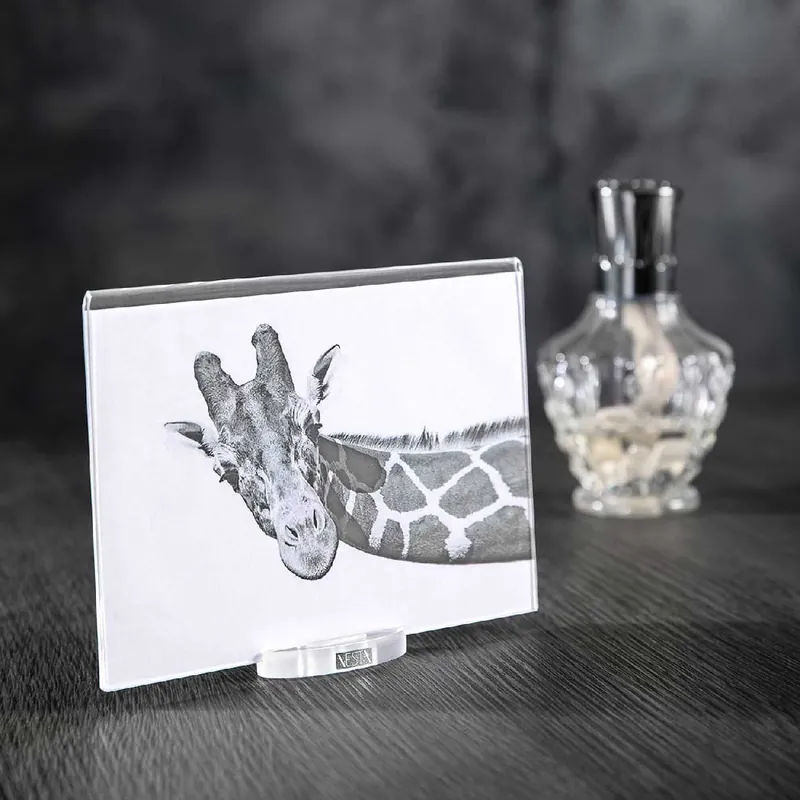Portafoto da tavolo mini in plexiglass dalle linee moderne - Foto 10x15 Promozione