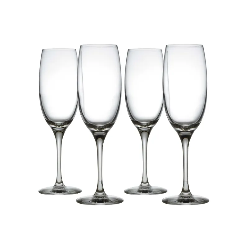 Ultima Occasione Set di 4 bicchieri per spumanti e champagne in vetro cristallino