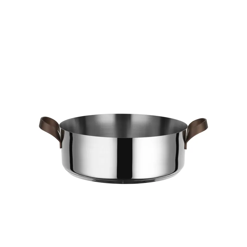 Ultime Pezzi Casseruola bassa due manici in acciaio inossidabile fondo magnetico diametro 24"