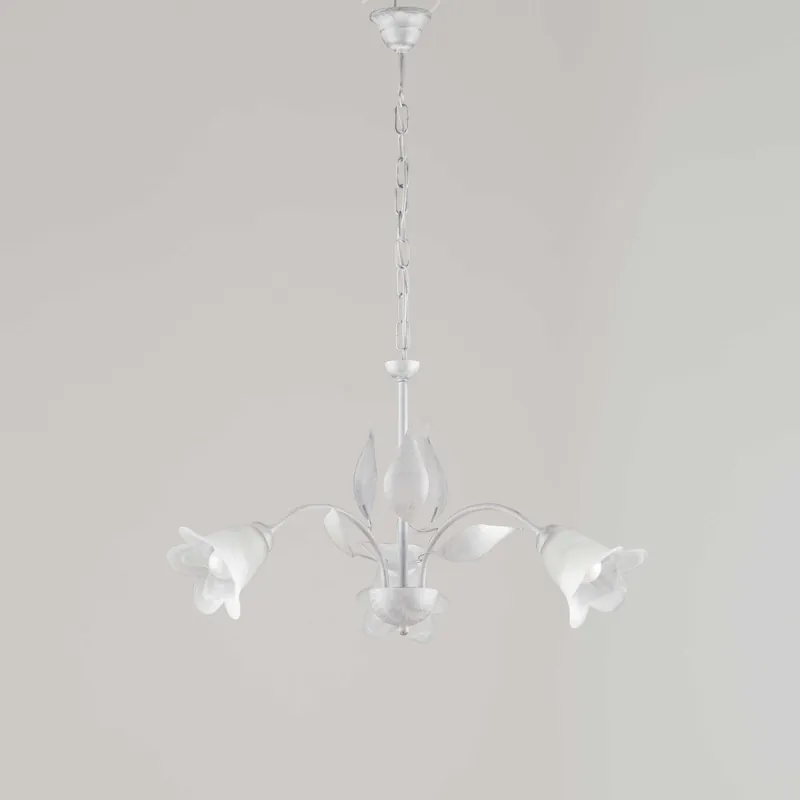 Spedito Oggi Lampadario piccolo classico con struttura in metallo e diffusori in vetro - 40W - IP20