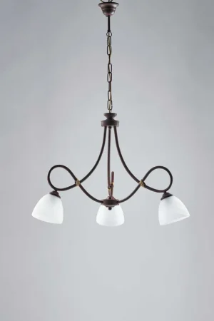 Ultime Pezzi Lampadario piccolo con paralumi in vetro e struttura in metallo - 40W - IP20