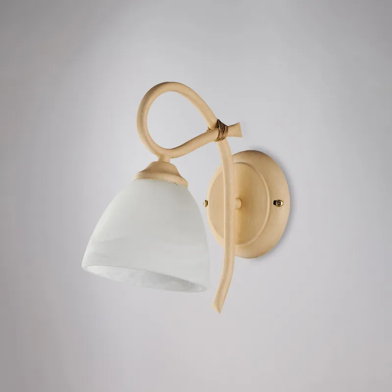 Sconto Lampada da parete classica con struttura in metallo e paralumi in vetro - 40W - IP20