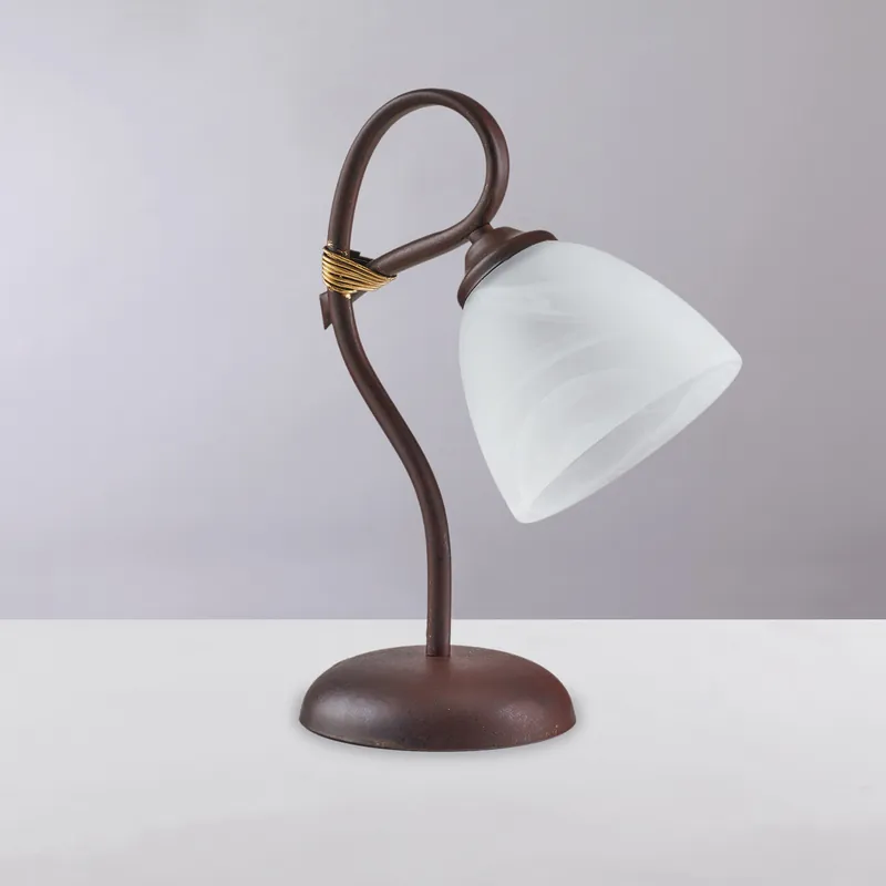 Super Prezzo Lampada da comodino classica con struttura in metallo e paralumi in vetro - 40W - IP20