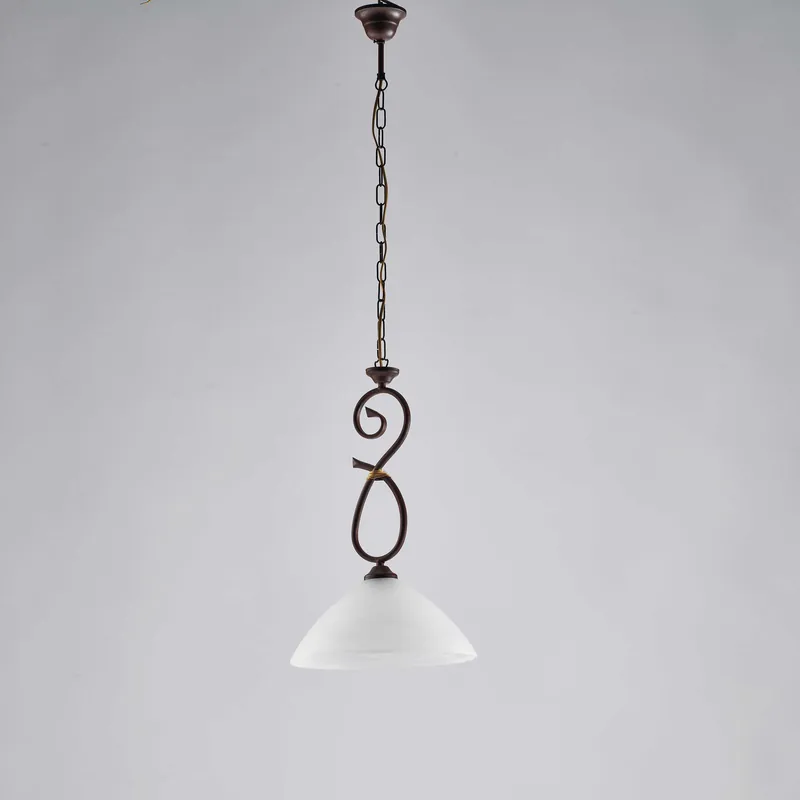 Lampada a sospensione singola con struttura in metallo e paralumi in vetro - 60W - IP20 Offerta Speciale