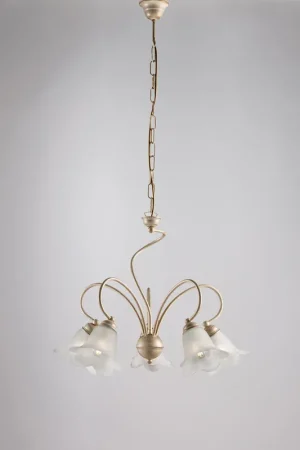 Promozione Esclusiva Lampadario grande dalle linee classiche diffusori in vetro - 40W - IP20