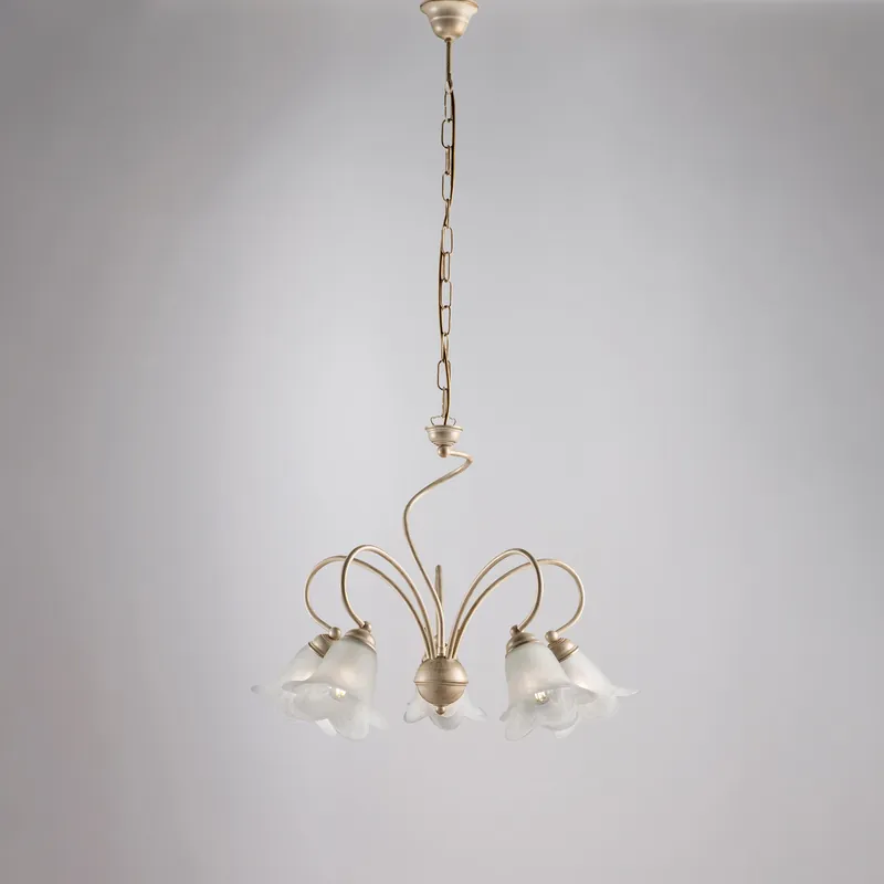 Promozione Esclusiva Lampadario grande dalle linee classiche diffusori in vetro - 40W - IP20