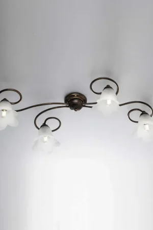 Illuminazione da soffitto media dalle linee classiche diffusori in vetro - 40W - IP20 Subito Disponibile