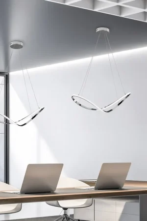 Lampada a sospensione a LED con struttura in alluminio dalle linee moderne - 45W - Lumen 4000 - 4000k Luce Naturale - IP20 Non Perdere