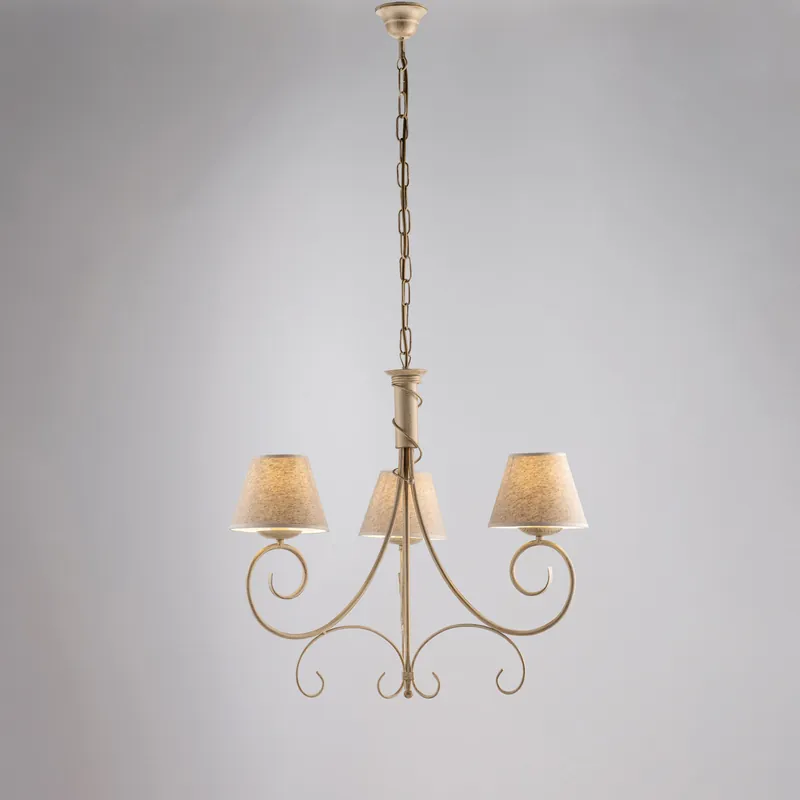 Lampadario piccolo dalle linee classiche con paralumi in tessuto - 40W - IP20 Offerta