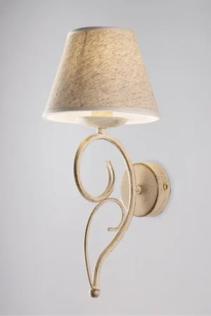 Applique lampada da parete dalle linee classiche con paralumi in tessuto - 40W - IP20 Offerta Del Giorno