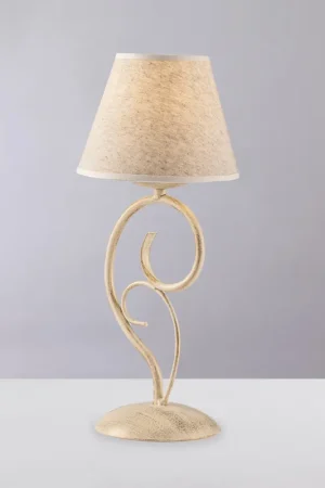 Compra Adesso Lampada da tavolo dalle linee classiche con paralume in tessuto - 40W - IP20