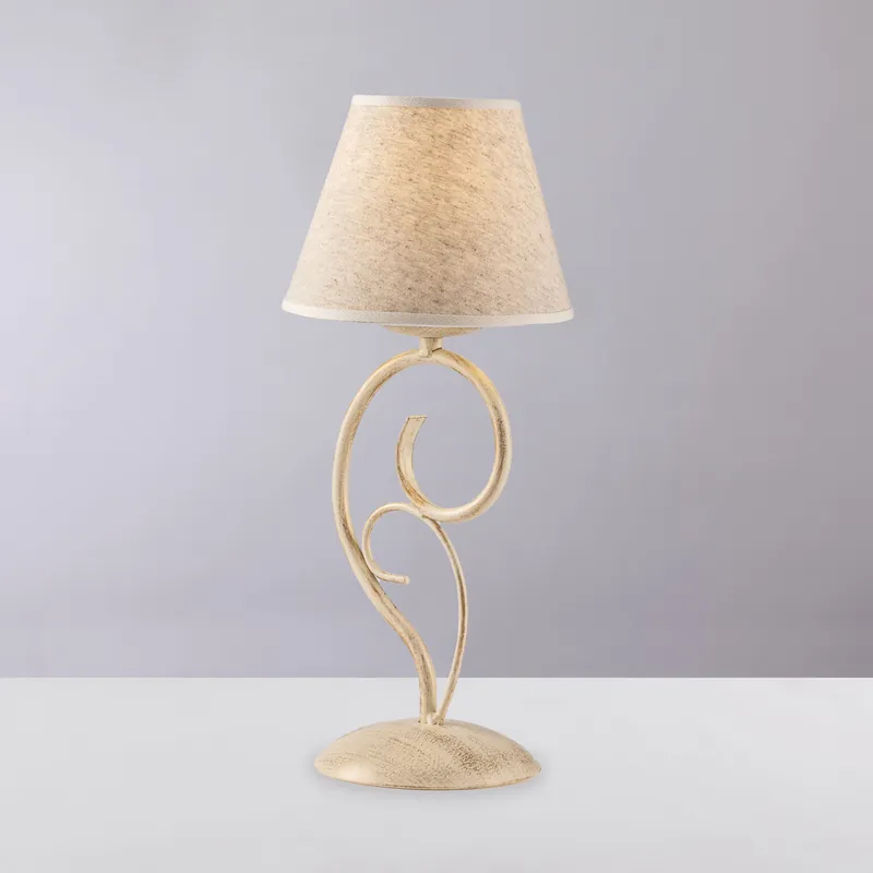 Compra Adesso Lampada da tavolo dalle linee classiche con paralume in tessuto - 40W - IP20