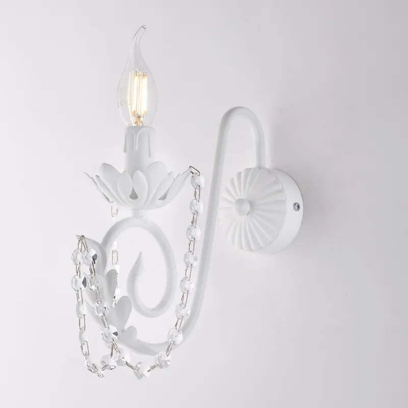 Applique lampada da parete in metallo con strass dalle linee classiche - 40W - IP20 Scelto Dai Clienti