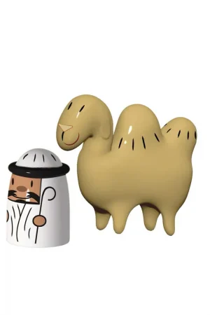 Acquista Ora Set di due statuine in porcellana decorate a mano "Amir & Camelus"