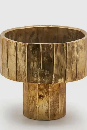 Decorazione natalizia Vaso rotondo grande scanalato con piede Occasione Imperdibile