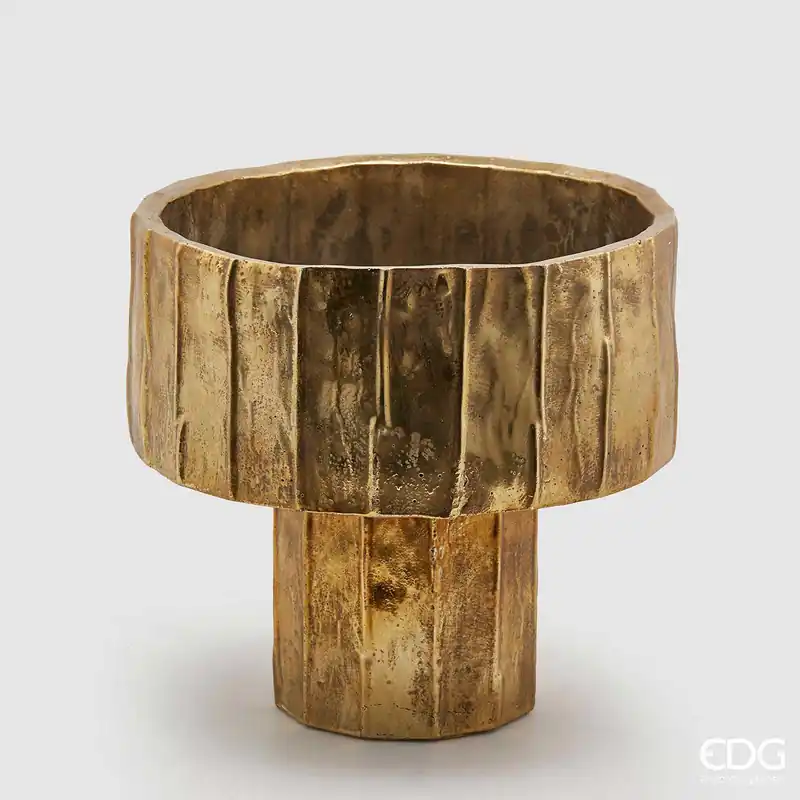 Decorazione natalizia Vaso rotondo grande scanalato con piede Occasione Imperdibile