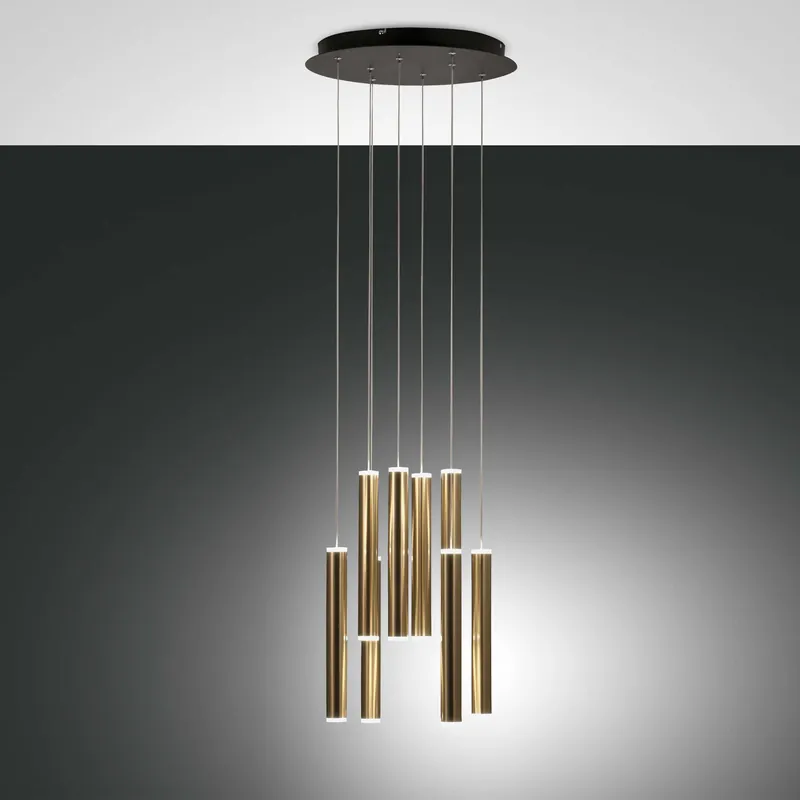 Lampada a sospensione a LED rotonda 8 diffusori dalle linee moderne ed eleganti - 52W - Lumen 5760 - 3000k Luce Calda - IP20 Offerta Lampo