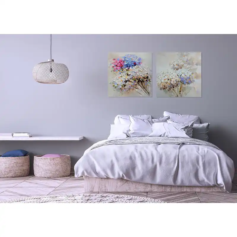 Novità Quadro moderno dipinto a mano su tela in cotone Rosa del Giappone 2 70x70