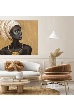 Dipinto moderno a tema figurativo realizzato a mano su tela "Ambra" 120x90 Pagamento Sicuro