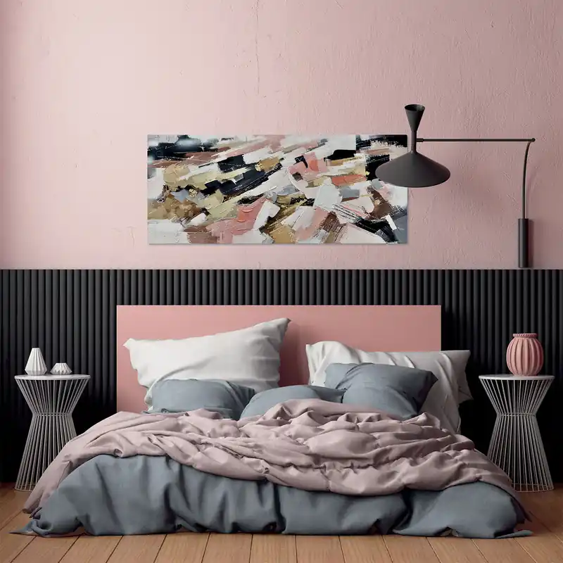 Spedito Oggi Quadro moderno astratto dipinto a mano su tela "Pensieri e colori" 140x70