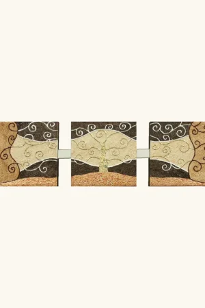Bestseller Quadro con tema albero della vita in rilievo dettagli foglia argento 136x40