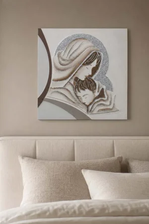 Super Prezzo Capezzale classico quadro per camera da letto con la maternità glitterato 35x35